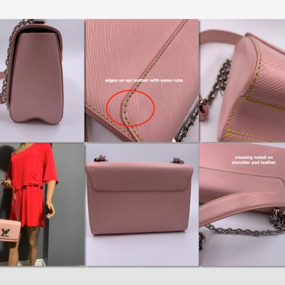 Authentic LOUIS VUITTON Epi Twist MM Pink Shoulder Bag Crossbody Bag - Picture 4 of 8